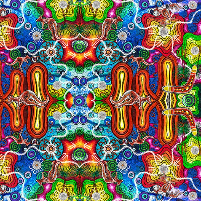 Kangaroo Dreaming - Spirit of the Bush 2 by Chern'ee Sutton for Kennard & Kennard fabrics