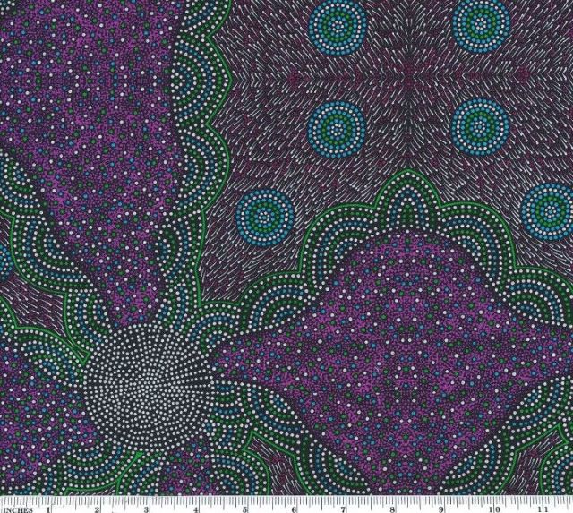 Special Buy - Kangaroo Grass & Bush Waterhole purple by Roseanne Morton