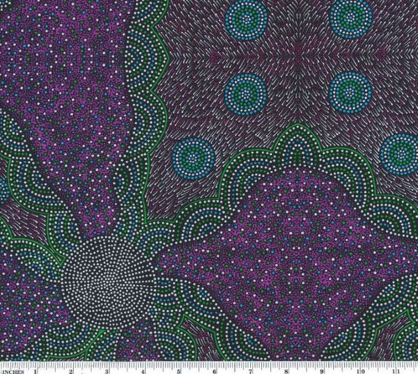 Kangaroo Grass & Bush Waterhole purple by Roseanne Morton