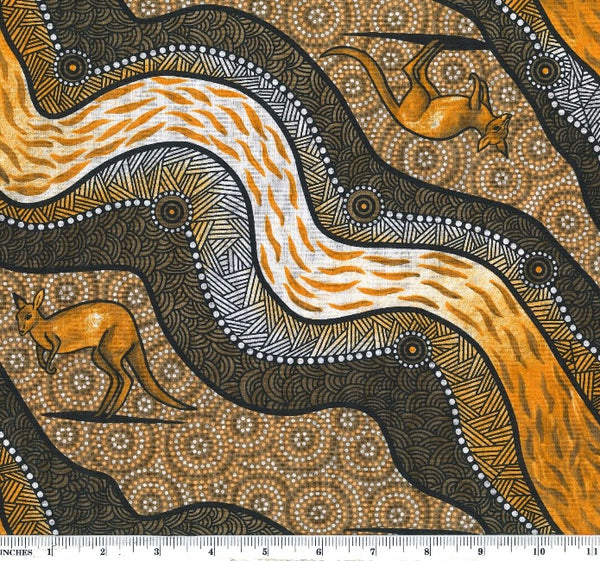 Kangaroo River Camp Tan by Aboriginal artist Nambooka