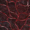Ladies Walking Along the Line Sunset by Roseanne Ellis is a very restrained design, featuring teeny tiny red and white dots on a black background, with a vein-like overlay of white/grey lines.