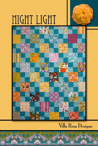  Night Light quilt pattern uses 5" squares, such as our Dreamtime Squares 5" (also known as Charm squares) and 4patch blocks to create a pleasing quilt set 4x5 blocks.