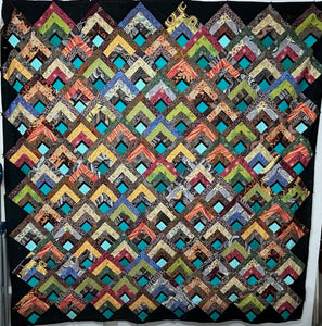 A lovely easy to make quilt featuring lots of different Australian fabrics