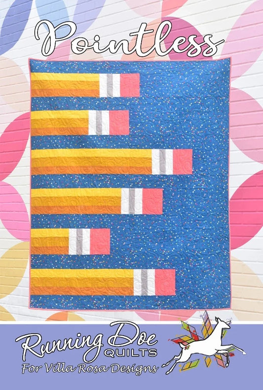 Pointless quilt pattern is a whimsical design that looks like the ends of pencils with erasers.