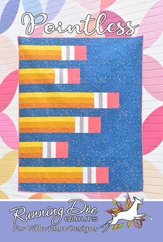 Pointless quilt pattern is a whimsical design that looks like the ends of pencils with erasers.