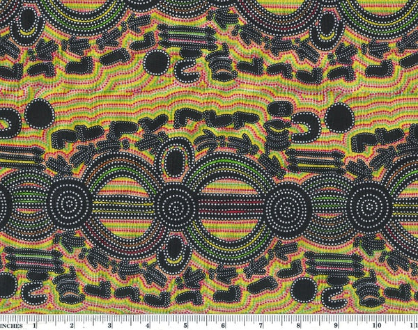 Rock Wallaby Dreaming green by Aboriginal artist Sandra Wayne