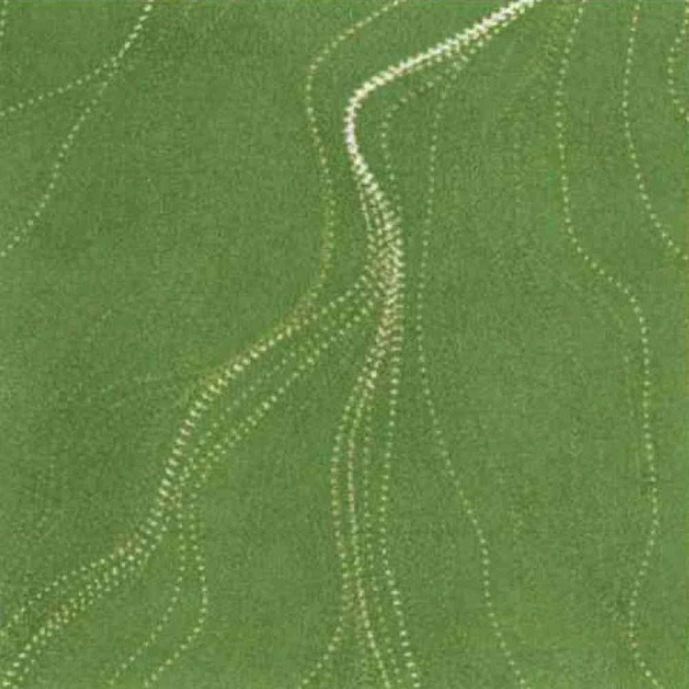 In Central Australia, sand hills created by wind are home to unique plant and animal species, depicted by Anna Pitjara using white dots against a green background to demonstrate the patterns formed by the wind's movement in the desert terrain near her hometown, Utopia.