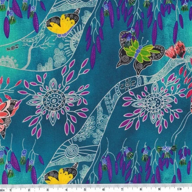 Springtime Family Gathering Emerald by aboriginal artist Heather Kennedy