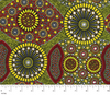 Wild Bush Banana & Tomato Rayon - yellow- Australian Aboriginal fabric designed by Marlene Doolan