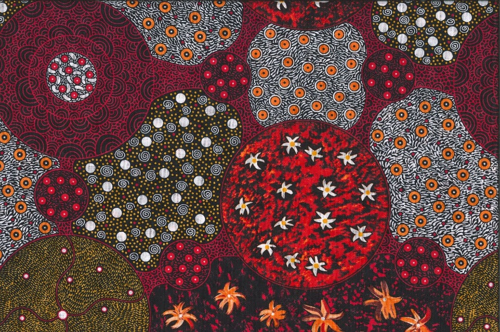 Wild Bush Tomato Apple Flame Scarlet by aboriginal artist Christine Doolan