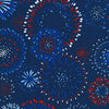 Spangled - Navy is truly a celebration of a fabric: red white and blue fireworks with sparkly blue metal accents on a navy background make it an ideal quilting fabric, but also for garments, bags or home decor. 