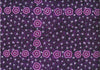  Women Watching Stars purple by Glenys Nagamarra Walker is an aboriginal design depicting twinkly white stars and purple stylized flowers on a purple background. 