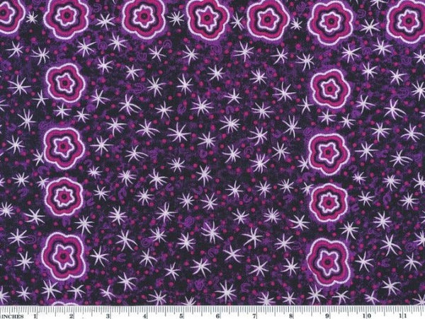 Women Watching Stars purple by Glenys Nagamarra Walker for M&S Textiles Australia
