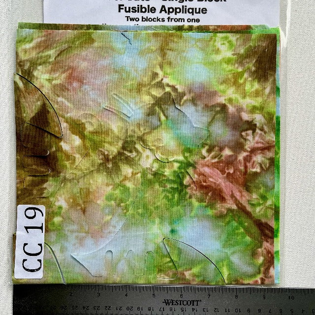 Cool Cats Precut Fusible Applique Block made from Gabriele's hand dyed fabrics CC 19