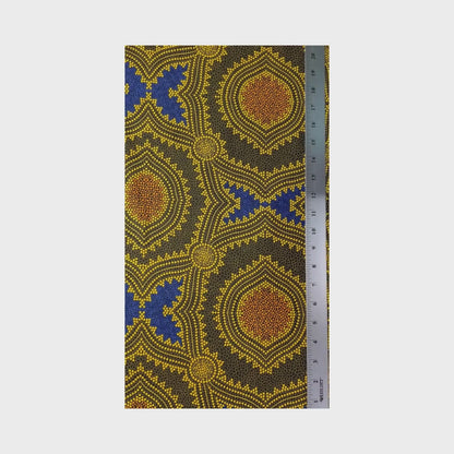Seeds and Bush Spinifex Gold fine cotton fabric By Aboriginal Artist Geraldine Riley