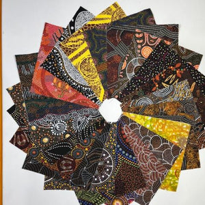 Dreamtime 5" Square Australian Aboriginal Fabric Pack, Copper Canyon