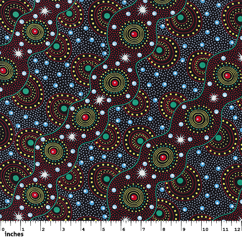Bush Dreamings of Utopia Red - Designed by Tanya Price