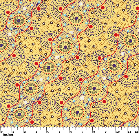 Bush Dreamings of Utopia Yellow - Designed by Tanya Price