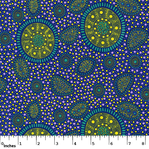 Bush Onions and Wild Flowers Purple - Designed by Jane Doolan