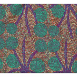 Bush Medicine with Long Stripes -Purple - Australian Aboriginal fabric designed by Eileen Bonney