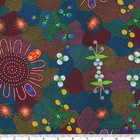 Bush Orange red - Designed by Aboriginal artist Tanya Price
