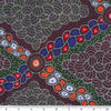 flowers in red, blue, orange and white on a multi colored background