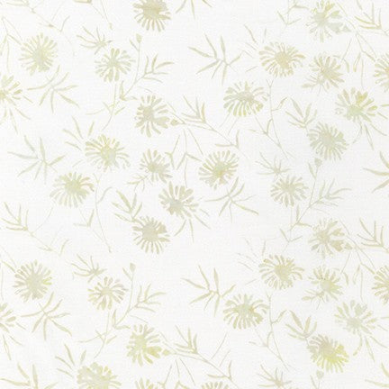 Dainty Daisies Ivory- Hand dyed Indonesian Batik 100 % fine cotton