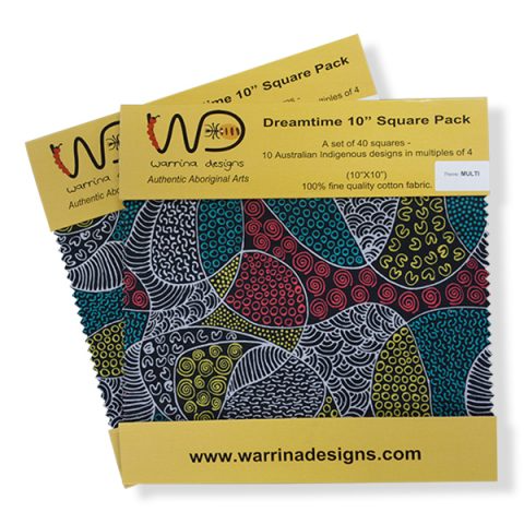 Dreamtime 10" Square Australian Aboriginal Fabric Pack, Multi color