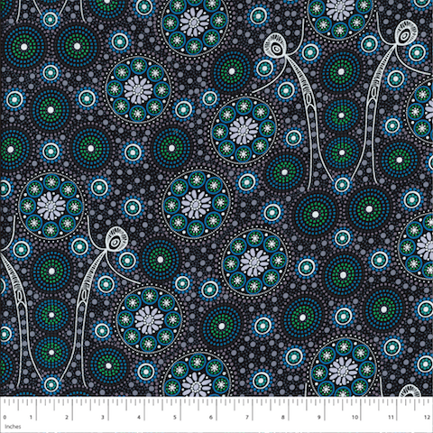 Gathering Bush Tucker Black - Designed by Gloria Doolan