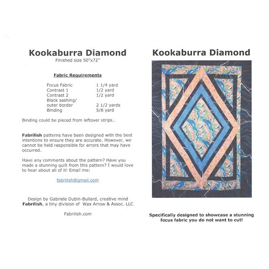 Kookaburra Diamond Quilt Pattern