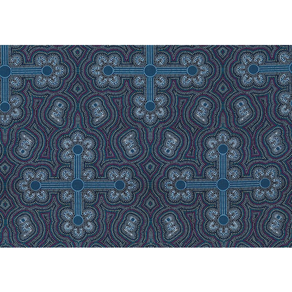 Special Buy -  Ladies Dancing at Ceremony Purple Australian Aboriginal Fabric by Margaret Wallace