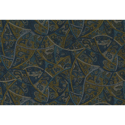 Looking Around Blue Australian Aboriginal Fabric by Greg Matthews