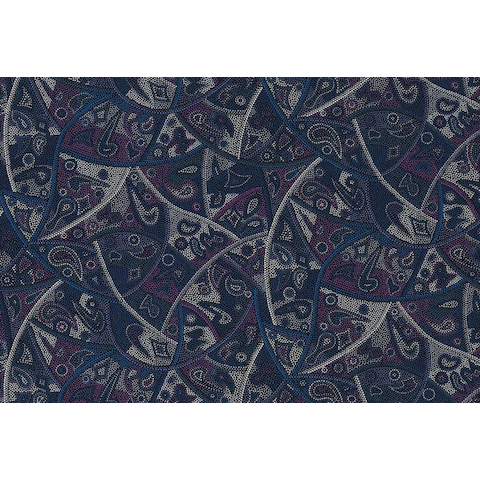 Looking Around Purple Australian Aboriginal Fabric by Greg Matthews