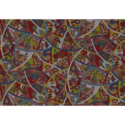 Looking Around Red Australian Aboriginal Fabric by Greg Matthews
