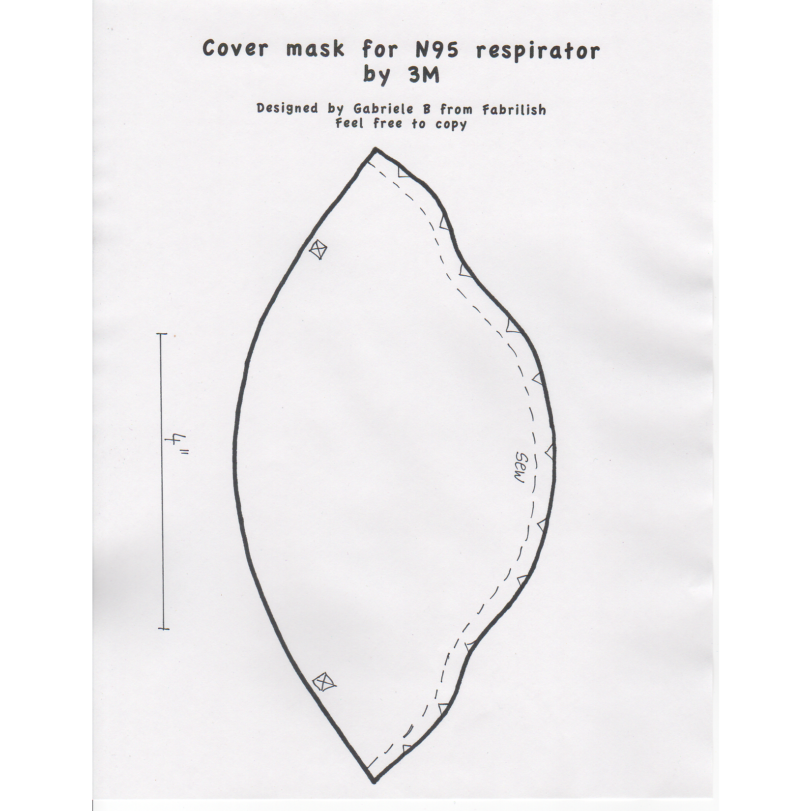 Pattern for Cover Mask for N95 Respirator
