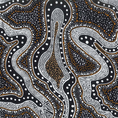 Possum Land and Water Dreaming black - Australian Aboriginal