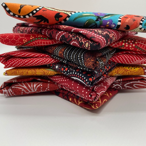 Australian Aboriginal Fabric Red 10 Fat Quarter Bundle