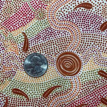Roaring Forties ecru Australian Aboriginal Fabric by Greg Matthews