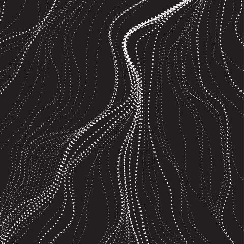   In Central Australia, sand hills created by wind are home to unique plant and animal species, depicted by Anna Pitjara using white dots against a black backdrop to demonstrate the patterns formed by the wind's movement in the desert terrain near her hometown, Utopia.