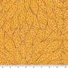 Seeds and Leaves gold is a 100 % soft cotton fabric designed by the indigenous  Australian artist  Gracie Morton, depicting medium brown outlined leaves, arranged in a circular fashion on a rich yellow background with brown, orange and white little dots.
