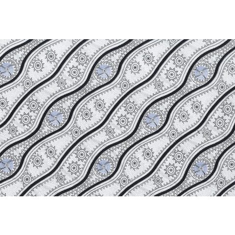 Stars in the Sky White Australian Aboriginal fabric by Geraldine Riley