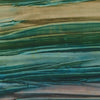 Indonesian artists created this lovely hand painted Batik fabric in cold tones of teal blues, greens, browns and purples. 