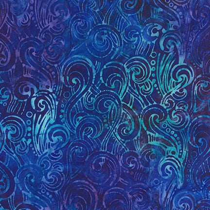 Totally Tropical Waves - Ocean - Indonesian Hand Dyed Batik Cotton