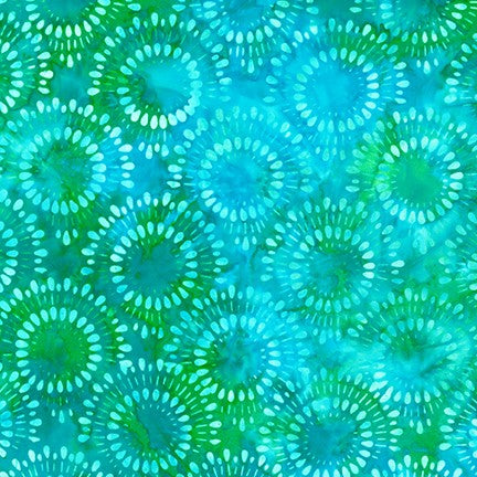 Turquoise from the Moodscapes Line is a fun fabric in glowing shades of turquoise with stylized flowers. 