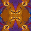 Walumarra Business was created by Australian indigenous artist Chern'ee Sutton in browns, reds and purple. Walumarra is the Kalkadoon word for Women. This print is Chern'ees interpretation of Womens Business.