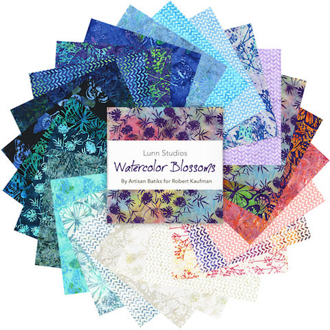 Watercolor Blossoms Artisan Batiks by Studio RK - Complete Collection 25 Fat Quarters