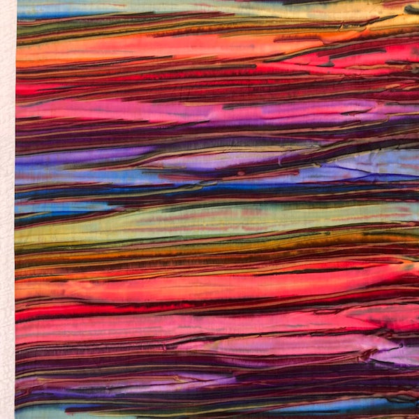Patina Hand Paints Stripes - Wild dark - Indonesian Hand Dyed Batik 100 % fine cotton