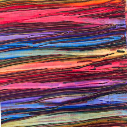 Patina Hand Paints Stripes - Wild dark - Indonesian Hand Dyed Batik 100 % fine cotton