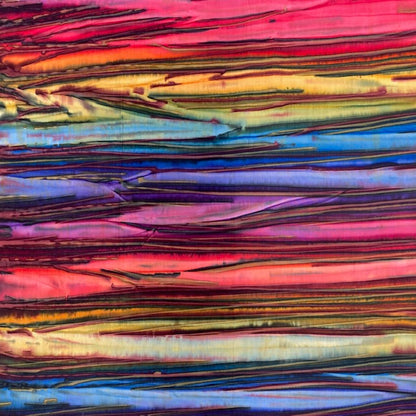 Patina Hand Paints Stripes - Wild dark - Indonesian Hand Dyed Batik 100 % fine cotton