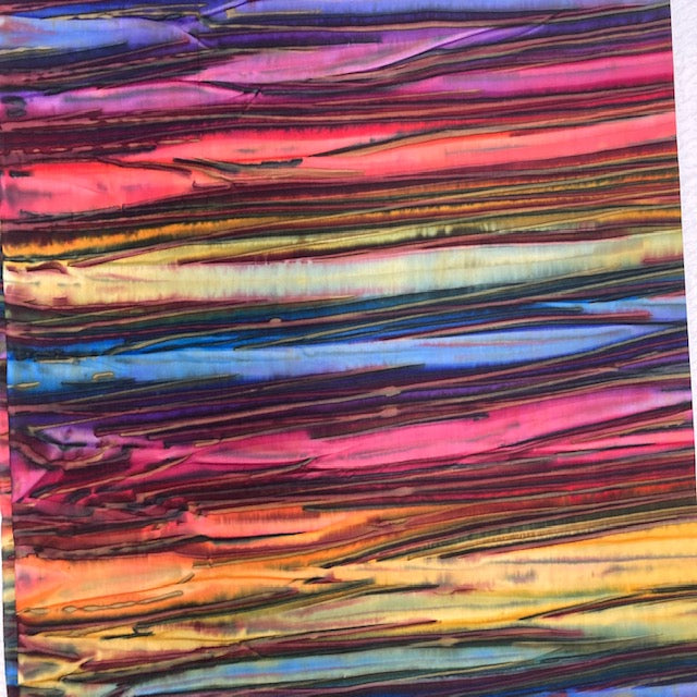 Patina Hand Paints Stripes - Wild dark - Indonesian Hand Dyed Batik 100 % fine cotton
